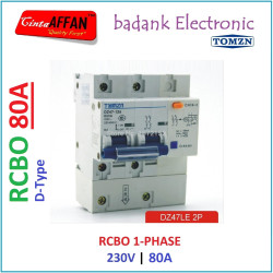 RCBO AC D80 80A 230V 1PN Residual Current Operated Circuit Breaker